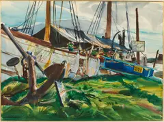 The Light Ship by Morton Roberts, Watercolor, offered Feb 2022
