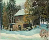 The Old Log House by Tom Homewood, Oil on Board, offered Feb 2022