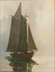 Sailboat by William De Garthe, Oil on Board, offered Feb 2022