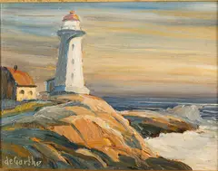 Lighthouse by William De Garthe, Oil on Board, offered Feb 2022