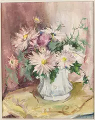 Vase of Flowers by Nan Greacen, Oil on Canvas, offered Oct 2021