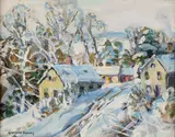 The Edge of Town by George Gardner Symons, Oil on Board, offered Oct 2021