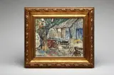 farmhouse landscape painting by Otto Henry Schneider, oil on canvas, offered Jul 2018