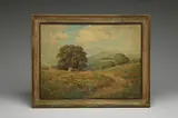 Untitled landscape with oak tree and wildflowers by Frank Montague Moore, oil on canvas, offered Jul 2018