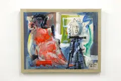 Untitled by Byron Browne, mixed media on paper. 20 in. H x 26 in. W, offered Jul 2018