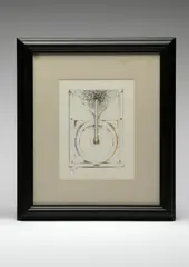 drawing, 1990. Geometric patterns, colored by Ernest Posey, pencil on paper. Visible, offered Mar 2018