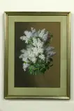 floral still life painting, lilacs by Raoul Maucherat de Longpré, Watercolor on paper. Visible, offered Mar 2018
