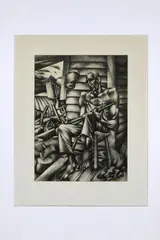 Untitled by Dan Dial, charcoal drawing third mortgage farming, offered Oct 2017