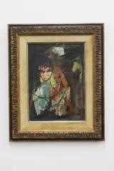 Untitled by Charles Levier, Mixed media painting, three figures, offered Jul 2017