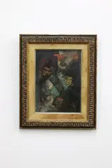 Untitled by Charles Levier, Mixed media painting, three figures, offered Jul 2017