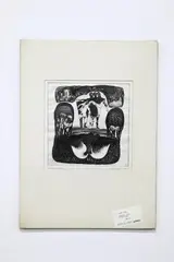 India; Untitled; zinc by K. Laxma Goud, etching, pencil, offered May 2017