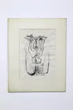 Untitled by Laxman Pai, 1966, Ink drawing. Matted, unframed; visible, offered May 2017
