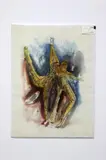 India; Untitled by Laxman Pai, 1966, Ink drawing with watercolors; unframed, offered May 2017