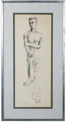 Male Figure by Malcom Edgar Case, Pen and ink, offered Nov 2022