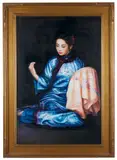 Embroidering by Kwan Fai, Oil on canvas, offered Nov 2022