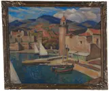 Port de Collioure (France) by George Macrum, Oil on canvas laid on board, offered Nov 2022