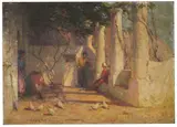 Garden with White Columns (Anacapri, Capri island, Italy) by Herbert Cyrus Farnum, Oil on canvas, offered Nov 2022