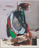 Indian Chief." by Veloy Joseph Vigil, Acrylic on paper, offered Aug 2022