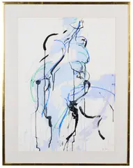 Untitled by Norman Bluhm, Acrylic, ink and pastel stick on (Arches) paper. Circa 1960's, offered Aug 2022