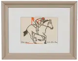 Silver Spoons by Ruth Starr Rose, ink on laid paper, offered Aug 2022