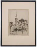 First Baptist Church (Providence) by Henry Jarvis Peck, Etching, offered Aug 2022
