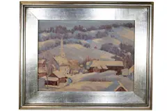 Winter Scene.' by Ralph Entwistle, Oil on masonite, offered Aug 2022