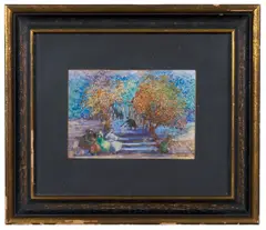 Public Gardens of Tashket (Kazakhstan) in Autumn by Eilidh Barnardo, watercolor, offered Aug 2022
