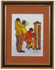 Jazz by William Sorrow, Watercolor on paper, offered Aug 2022