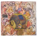 Centrifugal by Riva Leviten, 2000, Encaustic and collage on panel, offered May 2022