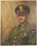 The Lieutenant by William Lester Stevens, Oil on canvas. (This is a rare Stevens portrait.), offered May 2022