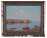 Bay of Antibes (December) 1921 by H. Peabody Flagg, Oil on canvas, offered May 2022