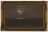 Moonlit Ocean Scene by H. Peabody Flagg, Oil on canvas. 1918, offered May 2022