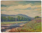 River Pastures - Woodstock, Vermont by O. Victor Humann, Oil on paper mounted on artist board, offered May 2022