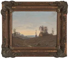 Evening in Brittany France by H. Peabody Flagg, Oil on artist board, offered May 2022