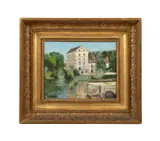 Untitled - Canal Scene - 20th century by Raymond Henri Repiquet, oil on board, sold Sep 2024
