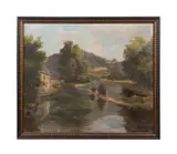 L'Ourthe a Hampteau - circa 1950 by Camille Sovet, oil on canvas, sold Sep 2024