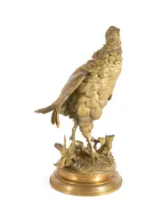 Untitled - Grouse by Ferdinand Pautrot, bronze, sold Sep 2024