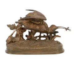 Sandpiper by Jules Moigniez, circa 1874, bronze, sold Sep 2024