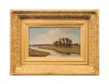 Untitled - Landscape with meandering stream - 1873 by Frank Hill Smith, oil on canvas, sold Sep 2024