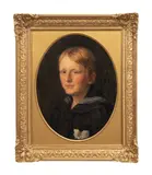 Untitled - Portrait of a Blonde Boy by Arvid Aae, oil on canvas, sold Jun 2024