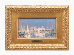 Le Bassin des Yachts a Deauville by André Hambourg, oil on canvas, sold Sep 2024