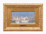 Le Bassin des Yachts a Deauville by André Hambourg, oil on canvas, sold Sep 2024