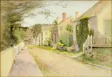 Nantucket Homes by Jane Brewster Reid, watercolor painting, sold Dec 2018