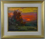 Western landscape painting by Ovanes Berberian, oil on board, sold Dec 2018