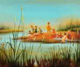 painting by Pierre Lavaranne, oil on canvas, sold Nov 2018
