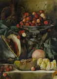 Still Life with Cherries by Arthur Dudley, watercolor on paper, sold Nov 2018