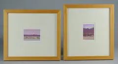 (2) Desert Landscape paintings by Edward Langley, watercolor on paper, sold Nov 2018