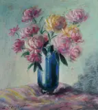Floral Still Life by Leonid Gechtoff, pastel on paper, sold Nov 2018