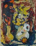 abstract painting by Biagio Pinto, watercolor and acrylic on paper, sold Oct 2018