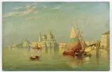 Venetian scene by C Myron Clark, oil on canvas, sold Jan 2023